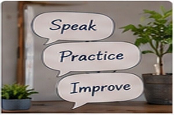 Speak, Practice ve Improve yazan konuşma balonu notları