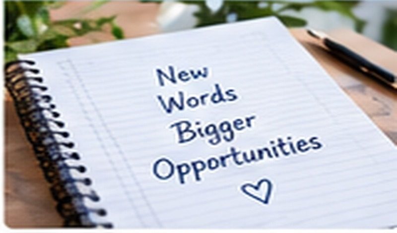 New Words, Bigger Opportunities yazan bir defter